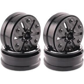 1.9 بوصة جنوط عجلة Beadlock 4 قطع من ألياف الكربون إطارات عجلة الألومنيوم لـ 1/10 RC الزاحف TRX4 محوري كابرا SCX10 VS4-10 Gen8 ترقية ألياف الكربون 1.9 جنوط عجلة Beadlock - A