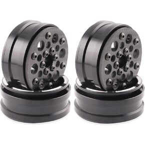 1.9" Beadlock Wheel Rims 4PCS Carbon Fiber Aluminum Wheel Rims for 1/10 RC Crawler TRX4 Axial Capra SCX10 VS4-10 Gen8 Upgraded Carbon Fiber 1.9 Beadlock Wheel Rims - D