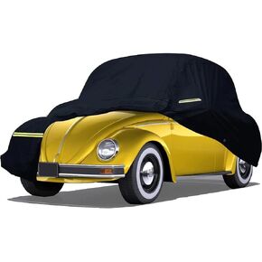 Waterproof Car Cover Replace for Volkswagen Beetle 1960-1980，6 Layers All Weather Car Covers with Zipper Door for Snow Rain Dust Hail Protection