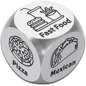 Food Dice Couples Date Night Idea Gifts for Boyfriend Girlfriend 1 Year 11th Anniversary for Her Him Dating Food Decision Dice Valentines Day Birthday Gifts for Husband Wife Christmas Stocking Stuffer
