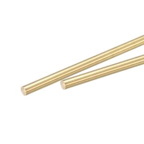 MECCANIXITY Brass Rod,Brass Solid Round Rod 8mm,5/16inch Diameter 400mm Length Lathe Bar Stock for RC Model DIY Craft Pack of 2