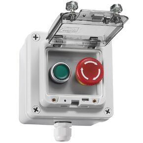 IP67 Button Switch Outdoor Waterproof Box 2 Push Red and Green Automatic Rest Momentary Button with Protective Cover Anti-misoperationSwitch