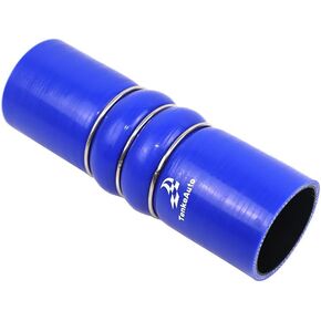 TenKe 8" Length CAC 4-Ply Reinforced High Performance 3.5" ID Charge Air Cooler Double Hump Hose Silicone (Black, 3.5'')