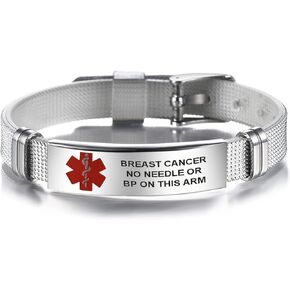 DWJSu Mens Medical Alert Stylish Sport Id Identification Mesh Wristband Adjustable Best Medical Alert Bracelets for Women Teens