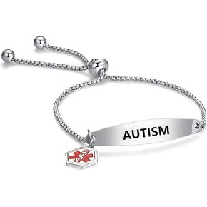 سوار تنبيه طبي من GMXLin للرجال والنساء قابل للتعديل من الفولاذ المقاوم للصدأ محفور عليه الإسعافات الأولية ومراقبة الصحة في حالات الطوارئ معرف الهوية معصمه سلسلة أساور in Kuwait