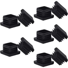 MENTODO 1" 1X1 Square Tubing Plastic Plug End Cap 10 Pack, 1"X1" 1 Inch Black Square Tube End Cap Fence Post Pipe Cover Tubing Insert Chair Glide Finishing Plug