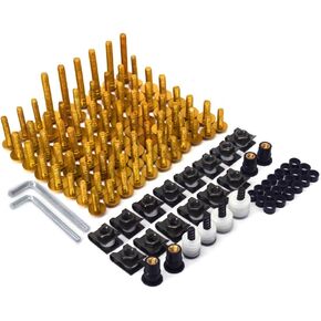 AnXin Motorcycle Fairing Bolt Kit 116pcs Motorcycle Bodywork Screws Windscreen Bolts Nuts Kit CNC Universal for R3 R7 R6 R1 GSXR 750 GSXR 600 Blue