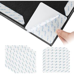 قابض سجاد للأرضيات الصلبة، 12 قطعة من مقابض زوايا السجاد، شريط سجاد قابل لإعادة الاستخدام وقابل للغسل لسجاد المنطقة، مقابض وسادات سجاد مزدوجة الجوانب غير قابلة للانزلاق تحافظ على الزوايا مسطحة (أبيض) in Kuwait