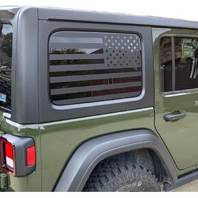 Zxiaochun Rear Window American Flag Decal Fits Jeep Wrangler JK JKU 2011 2012 2013 2014 2015 2016 2017 2018, Precut Back Side Window Glass USA Flag Vinyl Sticker Exterior Accessories(4 Door)
