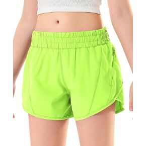 DOCUMO Girls Athletic Shorts with Zipper Pocket, Liner Quick Dry Running Shorts for Kids Teen Girls Active Sports Shorts
