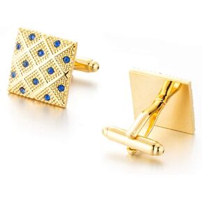 أزرار أكمام مربعة الشكل بأحجار مكعبة باللون الذهبي وأزرار أكمام أنيقة فاخرة YW29G in Kuwait