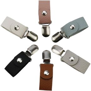 Meprotal 6pcs Hat Clip for Travel PU Leather Hat Clip on Bag for Backpack Luggage Sunhat (6 Colors)