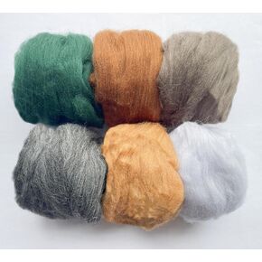 T.F GHG Needle Felting Wool Roving 6 Colors Set,10G/Color Total 60G/2.12OZ, 100% Natural Wool for Felting Yarn Craft Supplies, Needlecrafts for Starter Beginner (Season)
