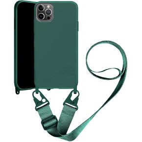JIATAY for iPhone 14 Pro Max Case with Phone Lanyard Crossbody, Silicone Universal Lanyard Adjustable Neck Strap Protective Cases for iPhone 14 Pro Max(Black)