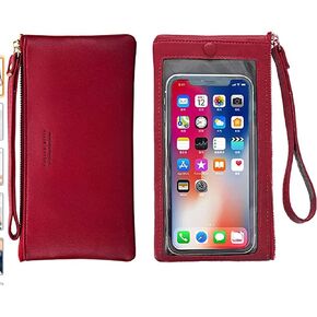 Touch Screen Phone Clutch Bag Case Leather Wristlet Handbag Wallet for Women Girls