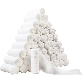 Gauze Bandage Rolls –96 Rolls- Premium First Aid Supplies for Safe Adventuring–Flexible, Stretchable, Breathable Gauze Rolls – 3" x 4.1 Yards Bandage Wrap for Wound Dressing