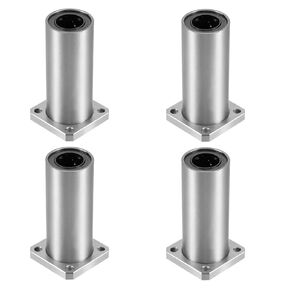 Linear Ball Bearings, LMK20LUU 20mm Square Flange Linear Motion Bushing Double Side Rubber Sealed for 20mm Linear Shaft CNC Machine 3D Printer 4 Pack