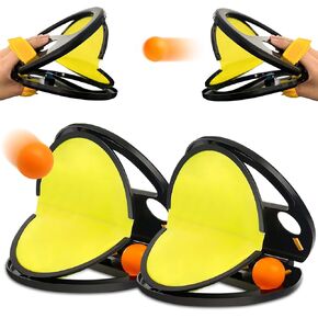 Mckinu Toss and Catch Ball Game: 2Pcs Throw Catch Ball Game - Pop Pass Catch Ball Game with 4 Balls for Outdoor Yard Games Beach Pool Toys