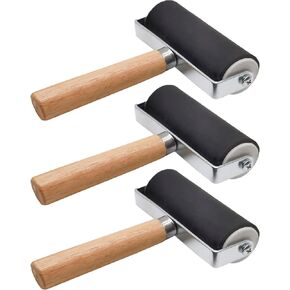 HRJZF 3 Pack Rubber Brayer Roller for Printmaking, Great for Gluing Application Also. Anti Skid Tape Construction Tools, Print, Ink and Stamping Tools 4 Inch