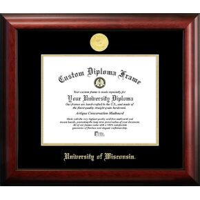 Campus Images WI995GED University of Wisconsin-Madison Embossed Diploma Frame, 8" x 10", Gold