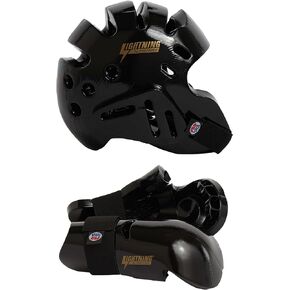 PROFORCE Lightning Martial Arts Protective Sparring Gear Bundle - Headgear/Gloves (Black, Medium)