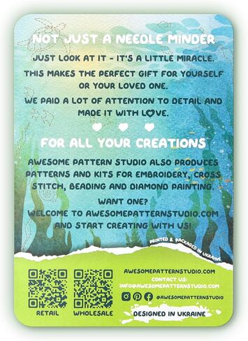 مجموعة أدوات ضبط الإبرة الرائعة من ستوديو - أداة ضبط الإبرة المغناطيسية على شكل سلحفاة ماندالا + 2 خيط إبرة. دبوس المينا للغرز المتقاطعة والتطريز والحرف اليدوية in Kuwait