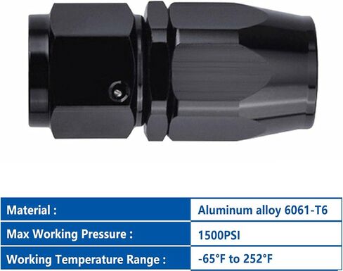 8AN Hose End Fitting 180 Degree Swivel For CPE Braided Hose Black 2Pcs in Saudi Arabia