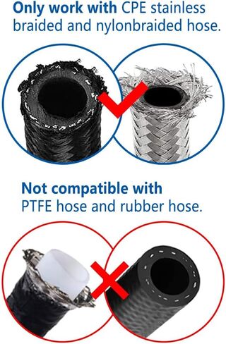 8AN Hose End Fitting 180 Degree Swivel For CPE Braided Hose Black 2Pcs in Saudi Arabia