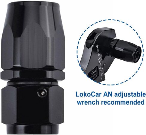 8AN Hose End Fitting 180 Degree Swivel For CPE Braided Hose Black 2Pcs in Saudi Arabia