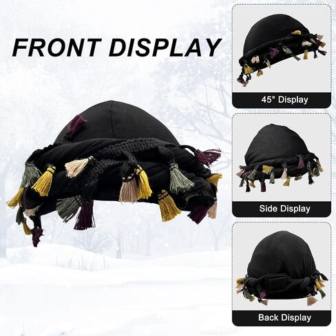 Odtrzi 9PCS Turban for Men Adjustable Twist Head Wraps Durag Silk Satin Lined Turban for Women Elastic Tassel Pre-Tied Cap in Saudi Arabia