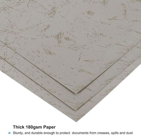 PATIKIL 12Mil Paper Binding Presentation Covers for A4 and Letter Size(8.5x11Inches) Paper, 100Pcs 180gsm Textured Bookbinding Paper for Business and Report, Silver Grey in Saudi Arabia