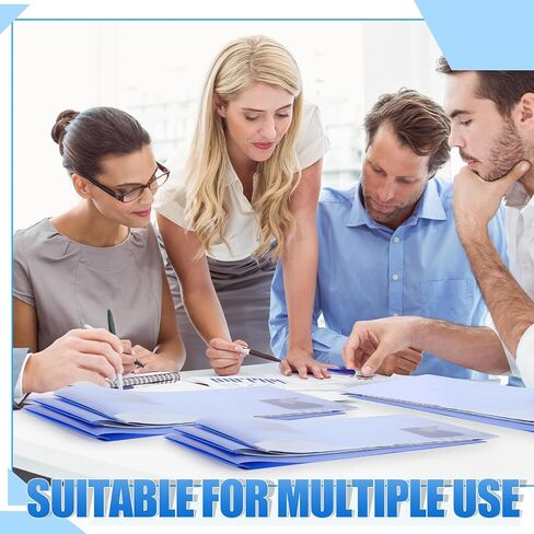 Zhanmai 10 Pcs 11x17 Inch Clear Front Report Covers, Plastic Presentation Folders with Prong Paper Fastener, Clear Folders for Documents, Presentation Binder, Transcripts and Proposals(Blue) in Saudi Arabia