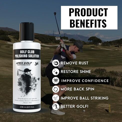 Golf Club Polish 8oz, Golf Club Cleaner, Golf Cleaning Kit, Club Cleaner, Golf Club Cleaning kit, Golf Club Polsihing Kit (New Formula) in Kuwait