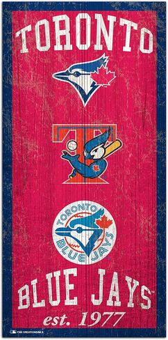 علامة تراث تورونتو بلو جايز للجنسين من فان كرييشنز MLB Toronto Blue Jays، لون الفريق، 6 × 12 in Saudi Arabia