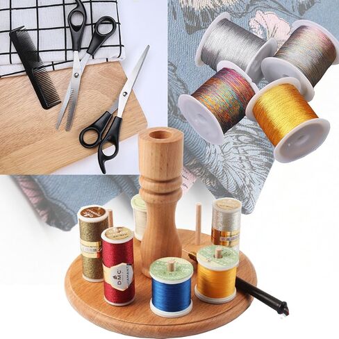 مياو يوان 1 قطعة 8 بكرة الزان بكرة الرف المحمولة مطرز الموضوع مقص تخزين الرف التطريز إبرة وخيط ترتيب الرف in Kuwait