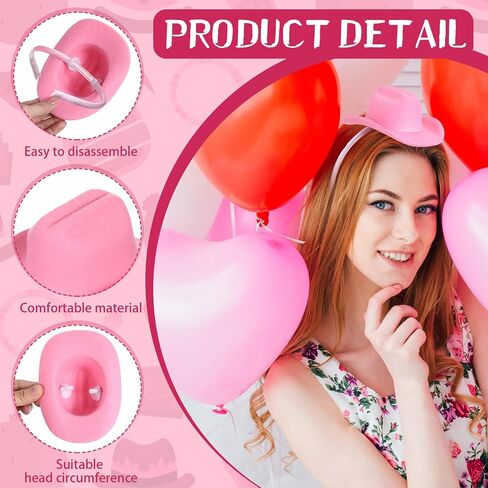 Cowboy Hat Headband Mini Cowgirl Hat Headband Cowgirl Hat Women's Costume Headwear for Women Masquerade Party in Saudi Arabia
