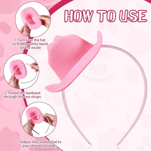 Cowboy Hat Headband Mini Cowgirl Hat Headband Cowgirl Hat Women's Costume Headwear for Women Masquerade Party in Saudi Arabia