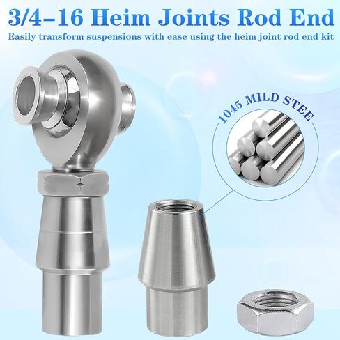 YIFUOK 3/4" Heim Joint Rod End Kit,Left and Right Hand Thread Heim Joint,2 Link 750"Chromoly Joints Panhard Rod End Kit (3/4 inch-2Set) in Saudi Arabia