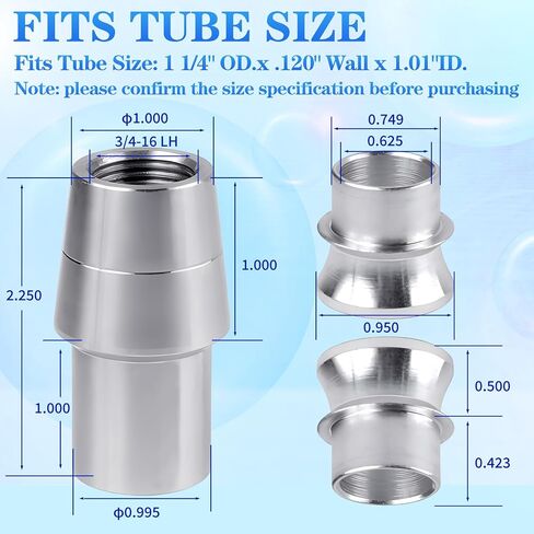 YIFUOK 3/4" Heim Joint Rod End Kit,Left and Right Hand Thread Heim Joint,2 Link 750"Chromoly Joints Panhard Rod End Kit (3/4 inch-2Set) in Saudi Arabia