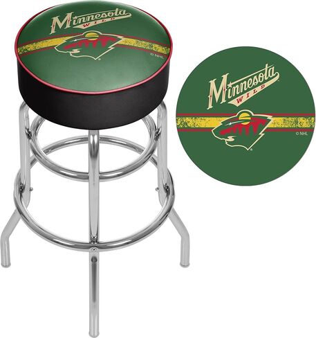 Trademark Gameroom NHL Minnesota Wild Chrome Bar Stool with Swivel in Saudi Arabia