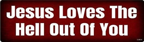Gear Tatz - Jesus Loves The Hell Out of You - ملصق ممتص الصدمات المسيحي - 3 × 10 بوصة - صُنع باحترافية في الولايات المتحدة الأمريكية (فينيل، X1) in Kuwait