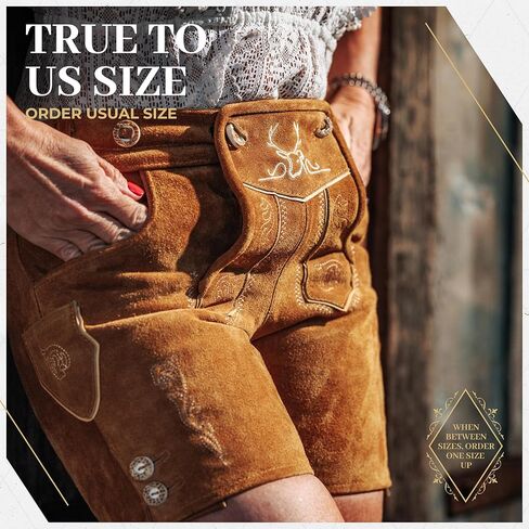 BAVARIA TRACHTEN Authentic Lederhosen Women - Ladies Octoberfest Outfit - Damen Wurstfest Costume - Light Brown in Saudi Arabia