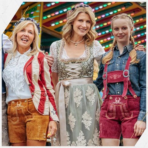 BAVARIA TRACHTEN Authentic Lederhosen Women - Ladies Octoberfest Outfit - Damen Wurstfest Costume - Light Brown in Saudi Arabia
