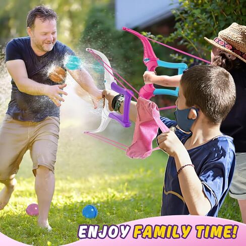 HYES 2 Pack Water Balloon Launcher Slingshot with 24 Reusable Water Balloons, 1 Storage Bag, Water Balloons Quick Fill for Kids Girls Teens Adults, Summer Gift Toys Games for Outdoor Fun in Saudi Arabia