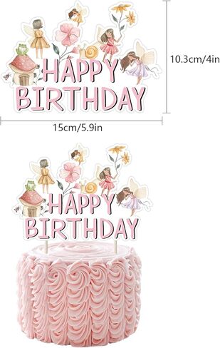 مجموعة ديكورات عيد الميلاد الأول من My Fairy، ديكورات عيد ميلاد My Fairy، قطعة علوية لكعكة عيد ميلاد سعيد لحفلات الزفاف. in Kuwait
