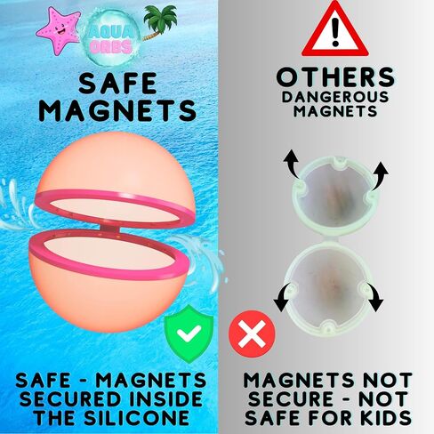Reusable Water Balloons - Pack of 6 Refillable Water Balloons for Kids- Silicone Splash Balls for Outdoor Fun, Games & Parties in Saudi Arabia