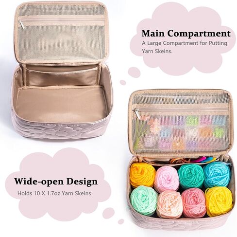 MYBAGZING Cute Crochet Bag Organizer - Yarn Storage Organizer - Yarn Bag for Crocheting - Yarn Storage - Yarn Holder for Crochet Accessories and Supplies, Crochet Hooks, Crochet Gifts in Saudi Arabia