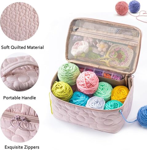 MYBAGZING Cute Crochet Bag Organizer - Yarn Storage Organizer - Yarn Bag for Crocheting - Yarn Storage - Yarn Holder for Crochet Accessories and Supplies, Crochet Hooks, Crochet Gifts in Saudi Arabia