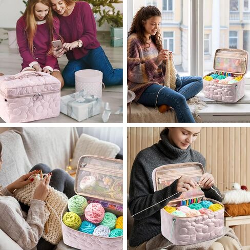 MYBAGZING Cute Crochet Bag Organizer - Yarn Storage Organizer - Yarn Bag for Crocheting - Yarn Storage - Yarn Holder for Crochet Accessories and Supplies, Crochet Hooks, Crochet Gifts in Saudi Arabia
