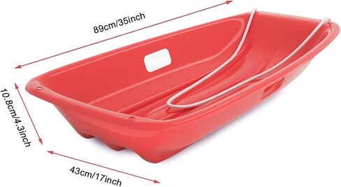 AGPTEK 35 بوصة متين للانحدار Sprinter Toboggan Snow Sled للبنين والبنات والبالغين مع مقابض مدمجة وحبل سحب in Kuwait